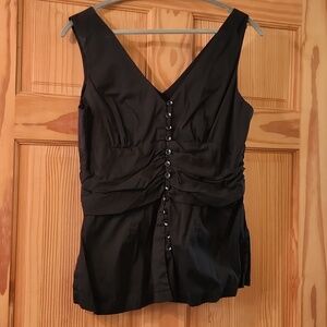 Massimo Sleveless Button Down Blouse